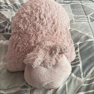 Plush Pink Floppy-Eared Stuffed Animal Pillow - Soft Pink